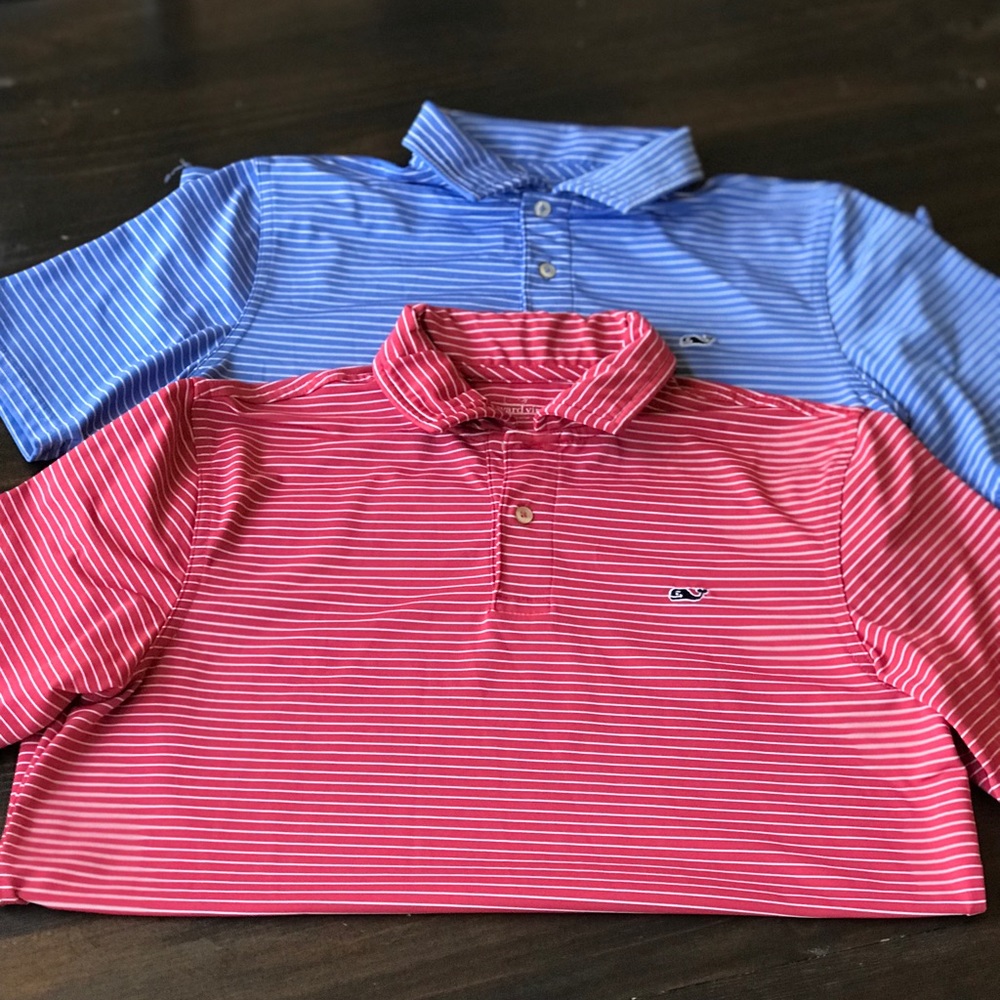 2 Vineyard Vines polo boys M medium Sankaty stripe